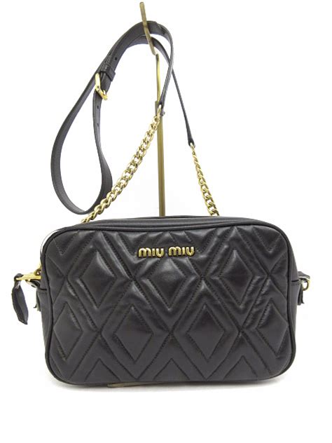 Miu Miu Chain Shoulder Bag 5BH133 leather Black Women 